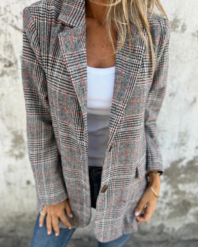 EIRA - Timeless Checkered Blazer for Women