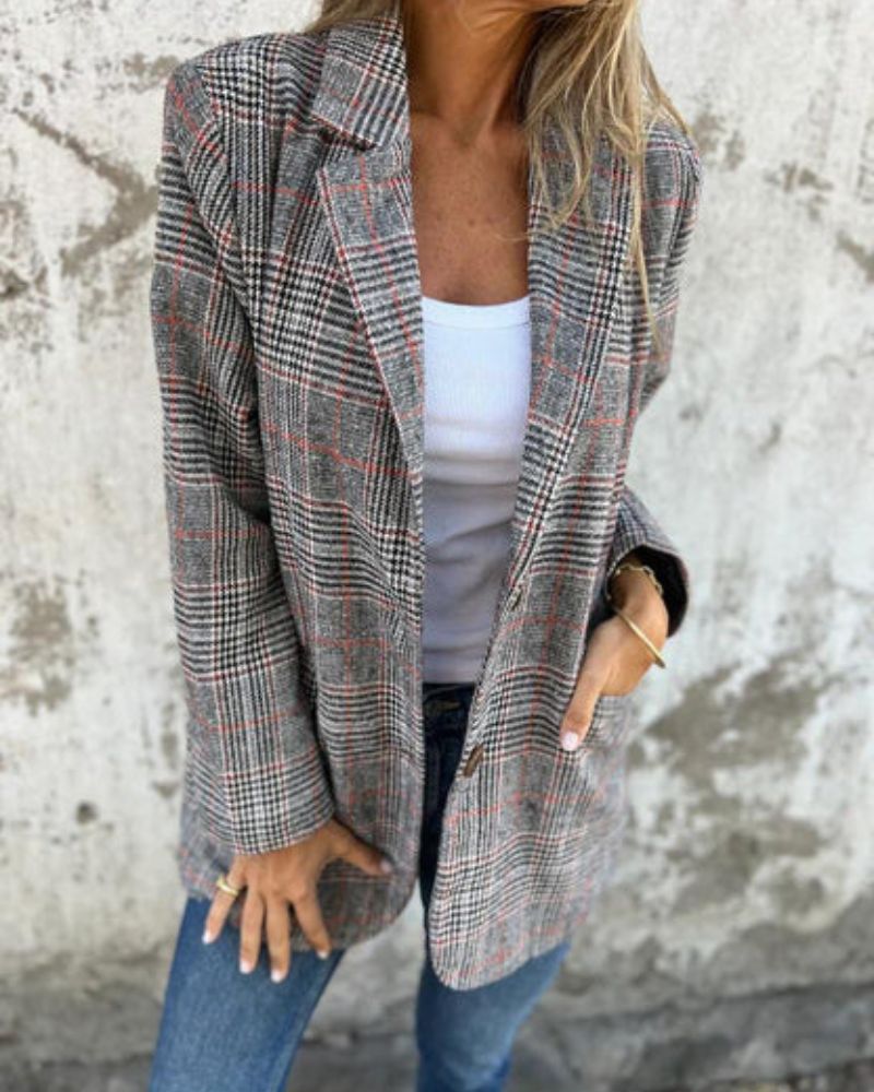 EIRA - Timeless Checkered Blazer for Women