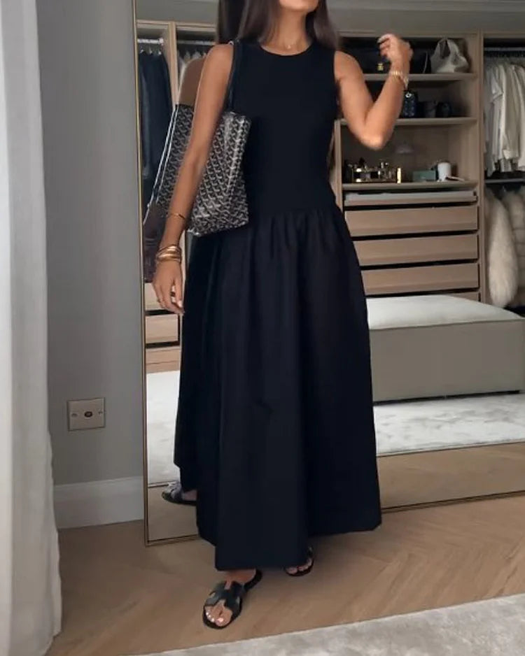 MEGAN | SLEEVELESS WAIST-CINCHED DRESS