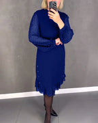 ELENA | ELEGANT POLKA DOT LONG-SLEEVE DRESS