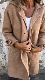 Baylea – Women's Long Wool Coat with Lapel
