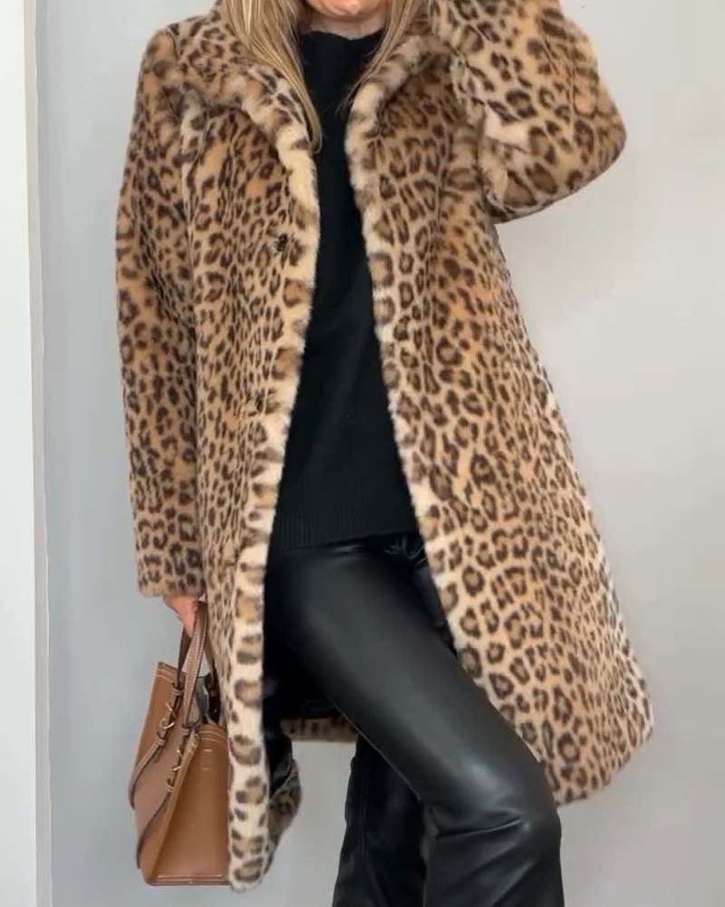 Leia Leopard Print Longline Coat – Bold, Chic & Made to Turn Heads