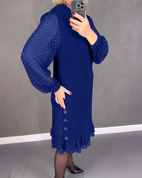 ELENA | ELEGANT POLKA DOT LONG-SLEEVE DRESS