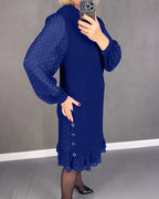 ELENA | ELEGANT POLKA DOT LONG-SLEEVE DRESS