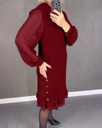 ELENA | ELEGANT POLKA DOT LONG-SLEEVE DRESS
