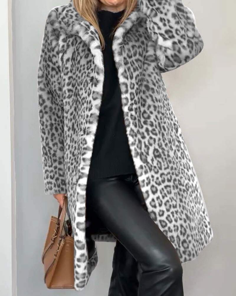 Leia Leopard Print Longline Coat – Bold, Chic & Made to Turn Heads