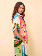 ODETTE | SUNNY BEACH SUMMER STYLE PRINTED TWO-PIECE SET - TOP