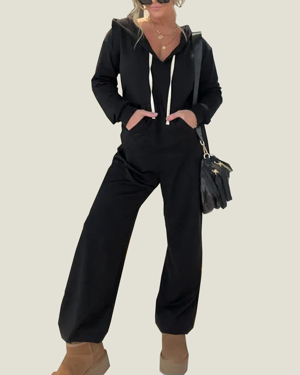 LoraviStyle™ Women’s Cozy Lounge Jumpsuit – Oversized, Hooded & Everyday Comfort