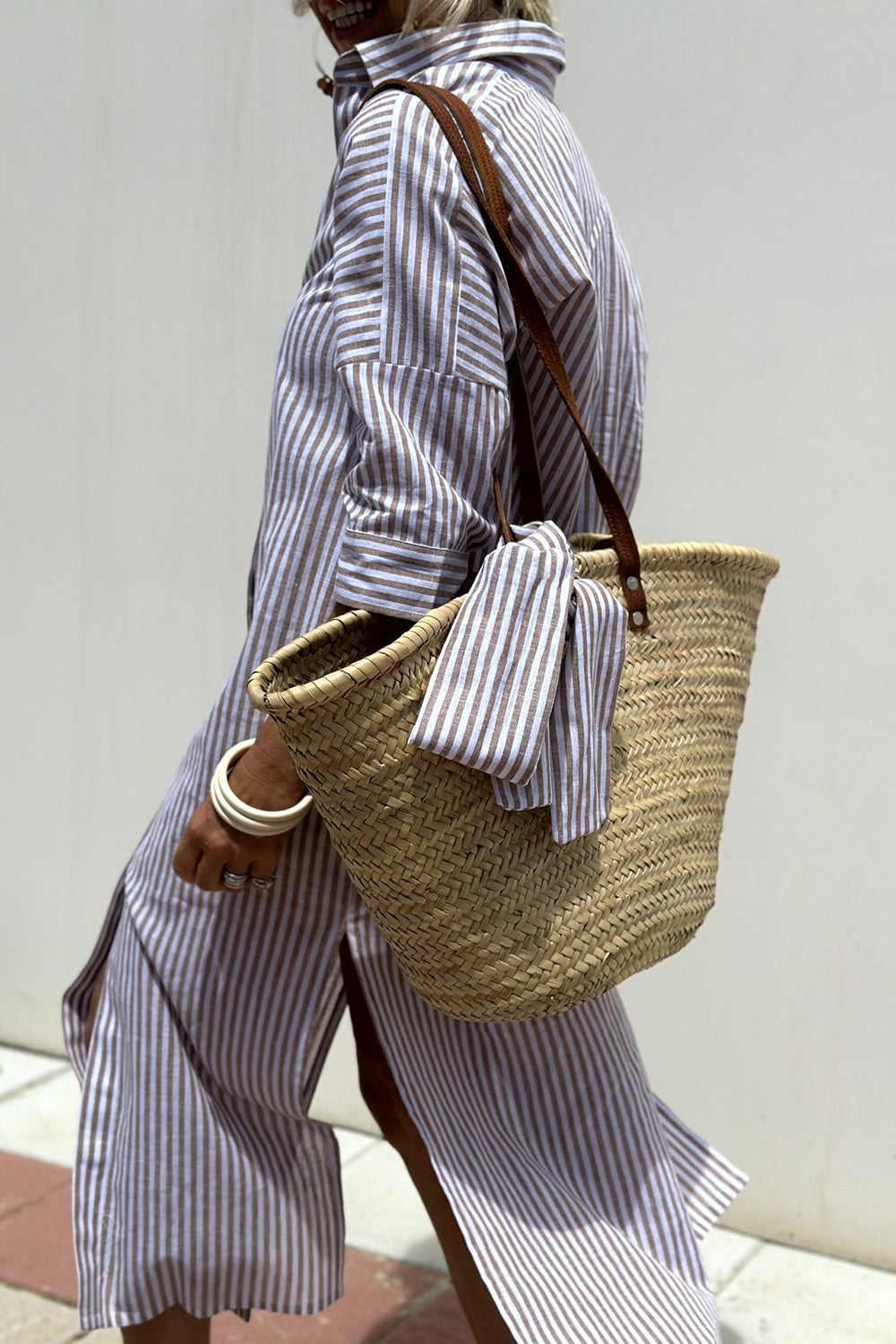 Sophia – Elegant Striped Shirt Dress for Women