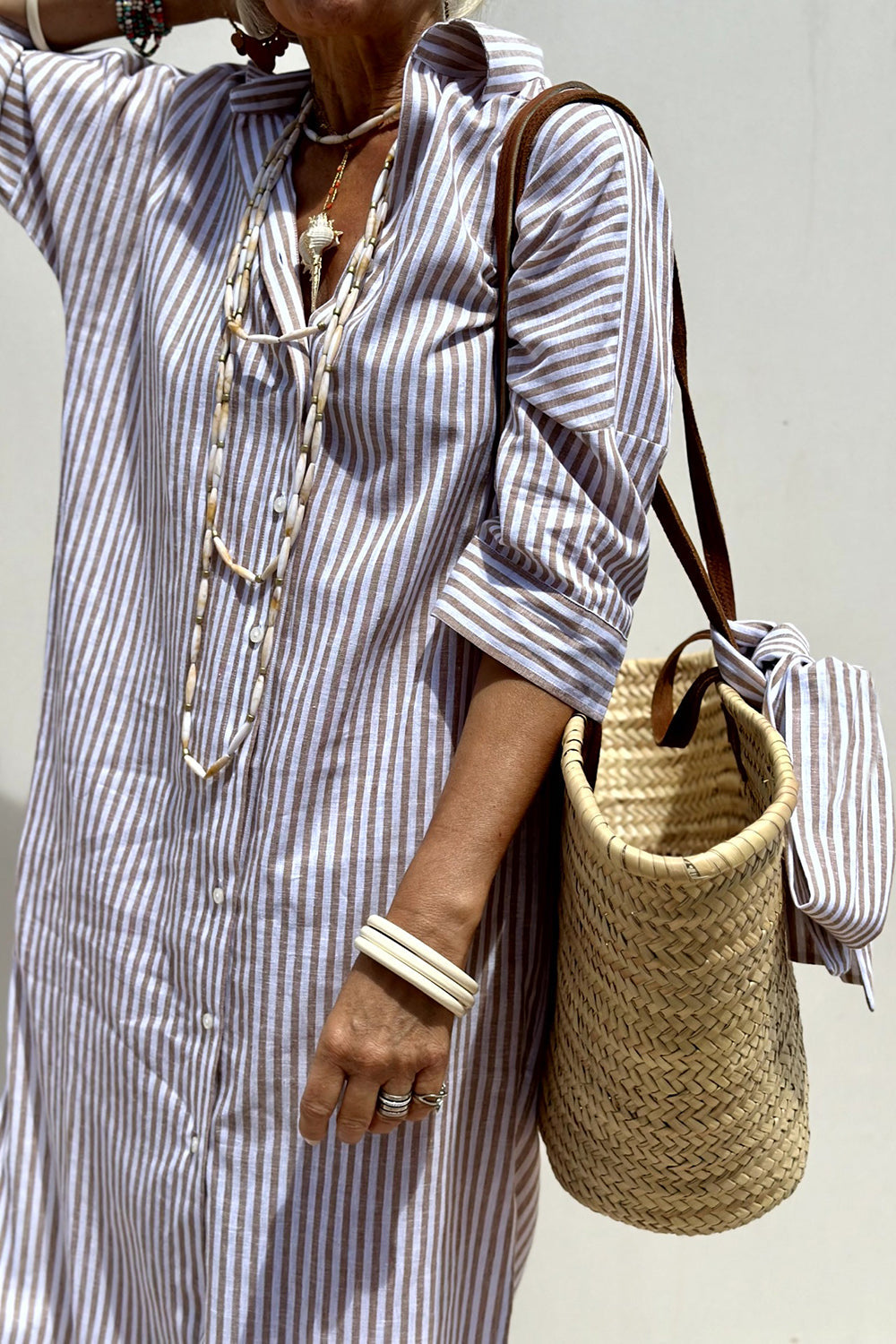 Sophia – Elegant Striped Shirt Dress for Women