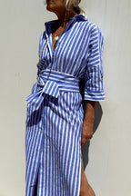 Sophia – Elegant Striped Shirt Dress for Women