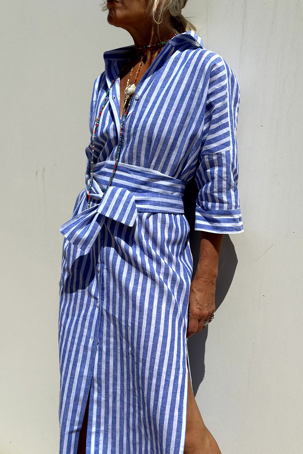 Sophia – Elegant Striped Shirt Dress for Women