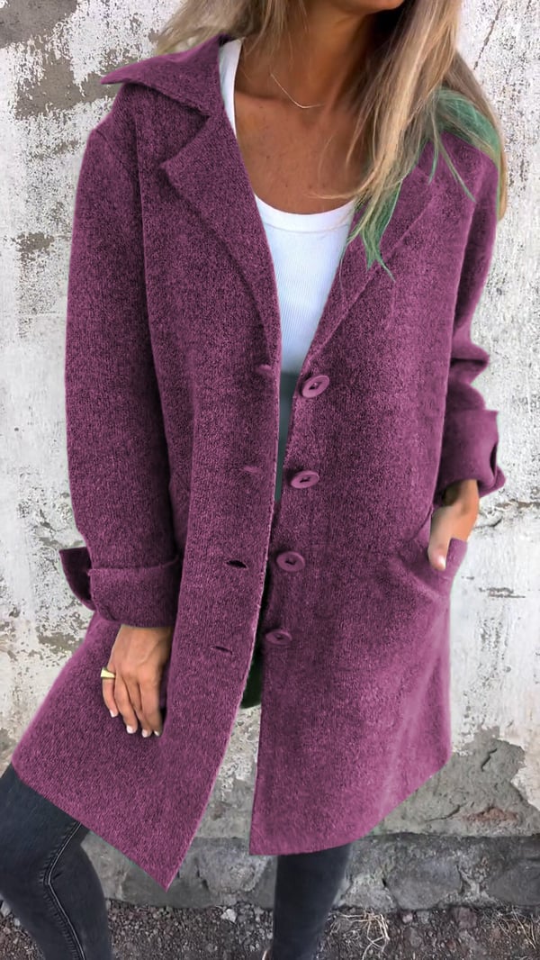 Baylea – Women's Long Wool Coat with Lapel