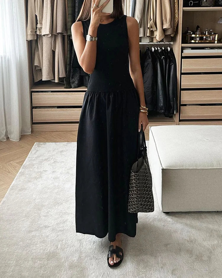 MEGAN | SLEEVELESS WAIST-CINCHED DRESS