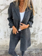 Baylea – Women's Long Wool Coat with Lapel