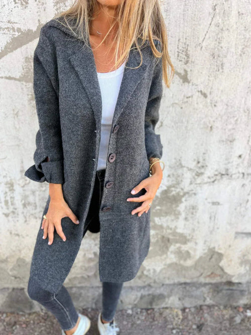 Baylea – Women's Long Wool Coat with Lapel
