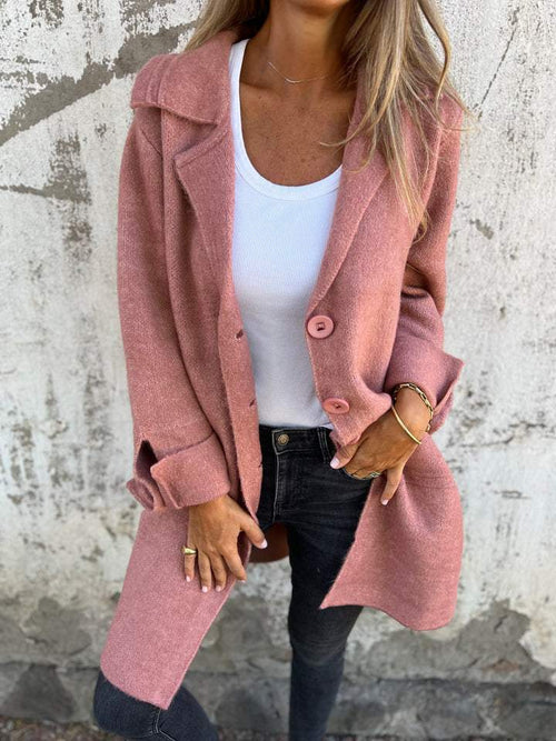 Baylea – Women's Long Wool Coat with Lapel