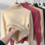 LoraviStyle Women’s Winter Fleece Knit Top – Soft, Warm & Stretchable