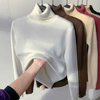 LoraviStyle Women’s Winter Fleece Knit Top – Soft, Warm & Stretchable
