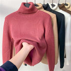 LoraviStyle Women’s Winter Fleece Knit Top – Soft, Warm & Stretchable