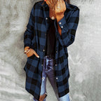JUNIPER | WOMEN'S CHECKERED LONG SHIRT JACKET