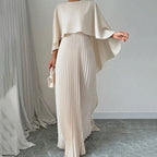 Elegant Asymmetrical Pleated Dress – Refined, Flowy & Unique