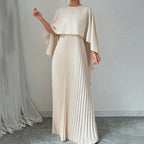 Elegant Asymmetrical Pleated Dress – Refined, Flowy & Unique